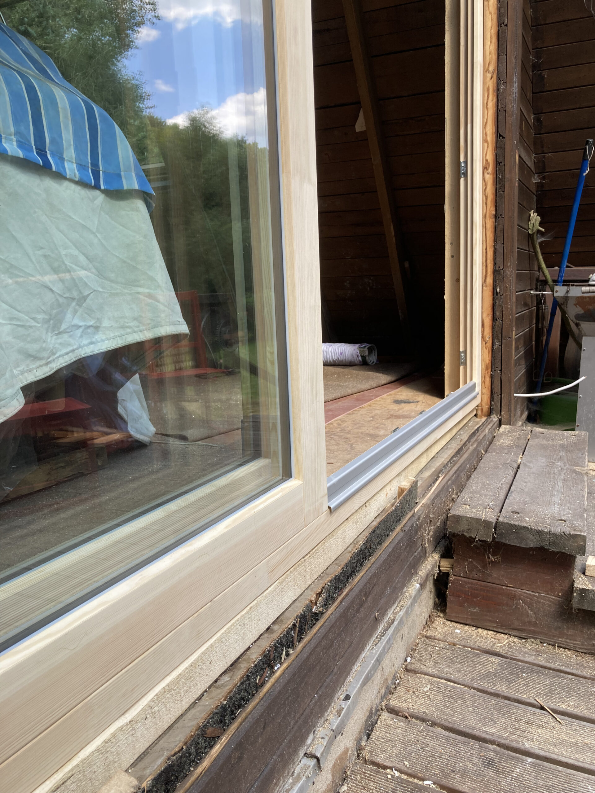 Balcony door installed