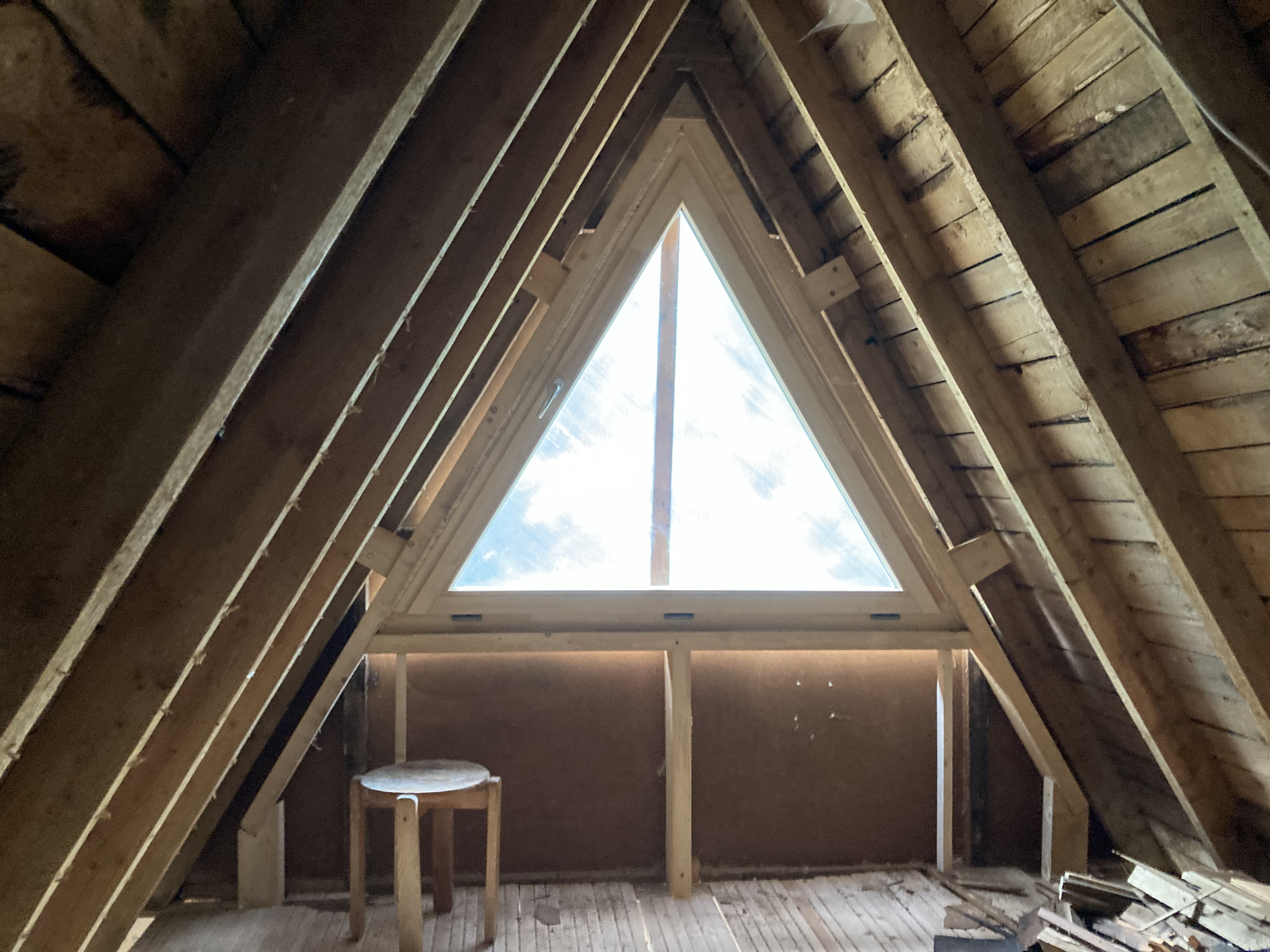 South facing new triangular window